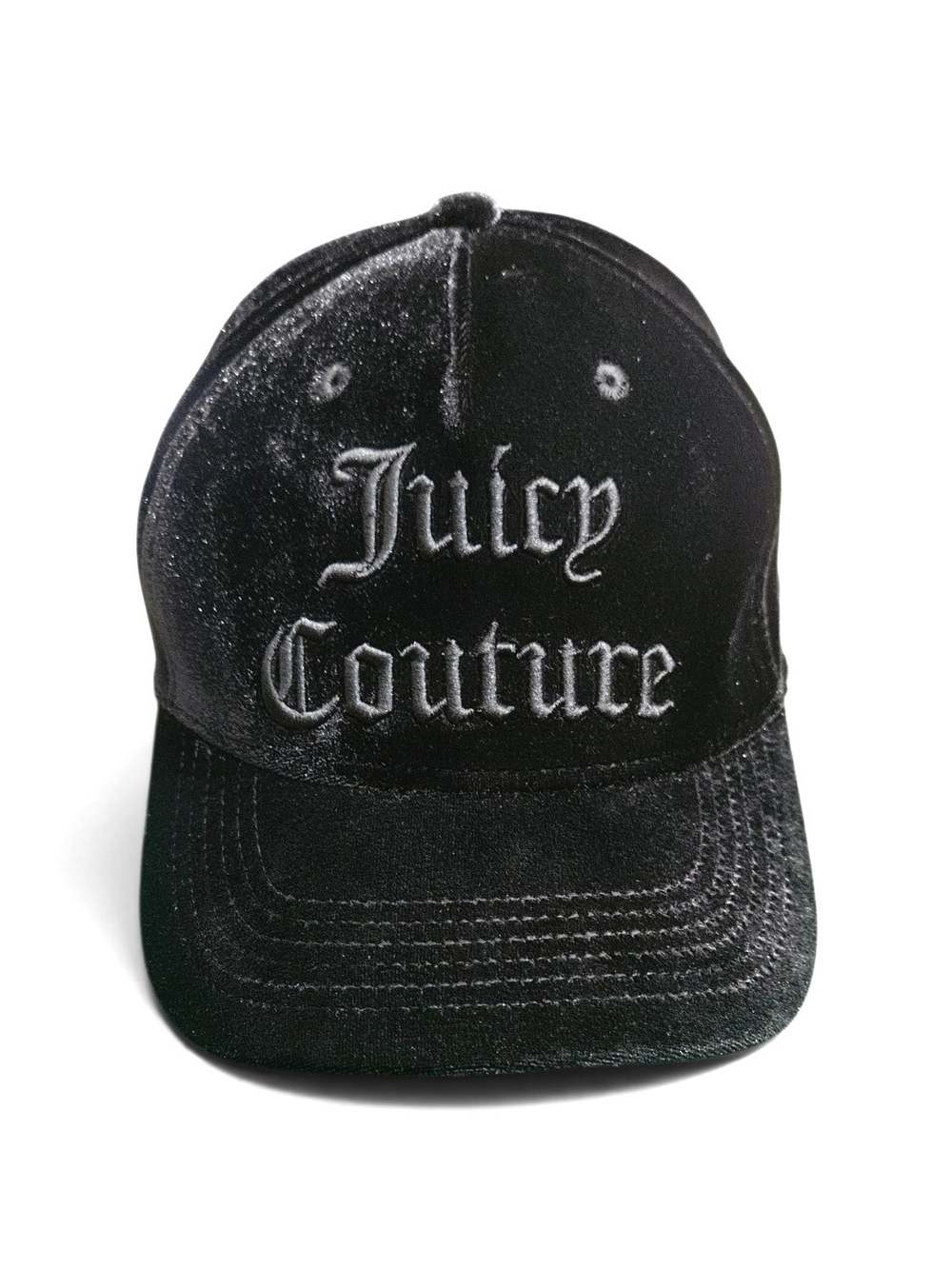 Juicy Couture Veronica Velour Baseball Cap Black – Y2K Gothic Logo Hat